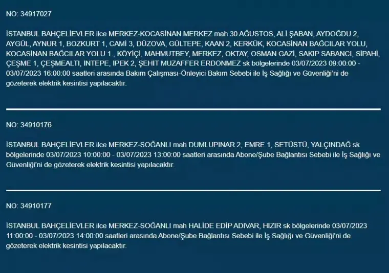 İstanbullular Dikkat! Yarın Birçok İlçede Elektrikler Kesilecek! 6